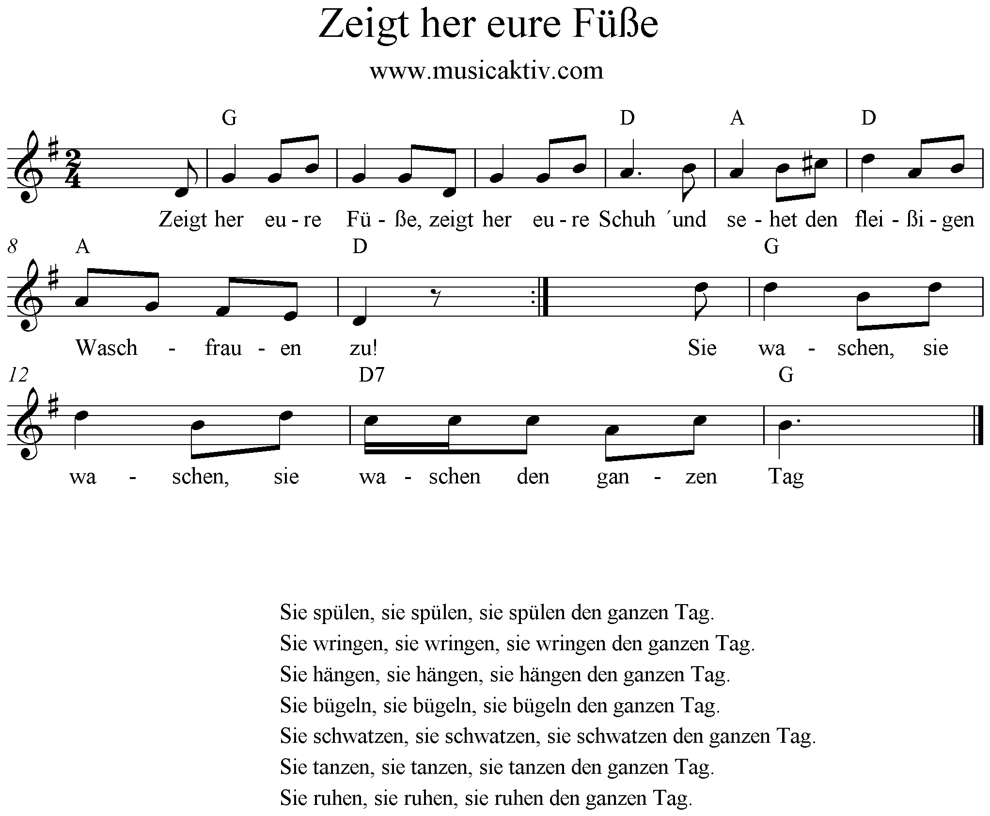 Noten Zeigt her eure Füße